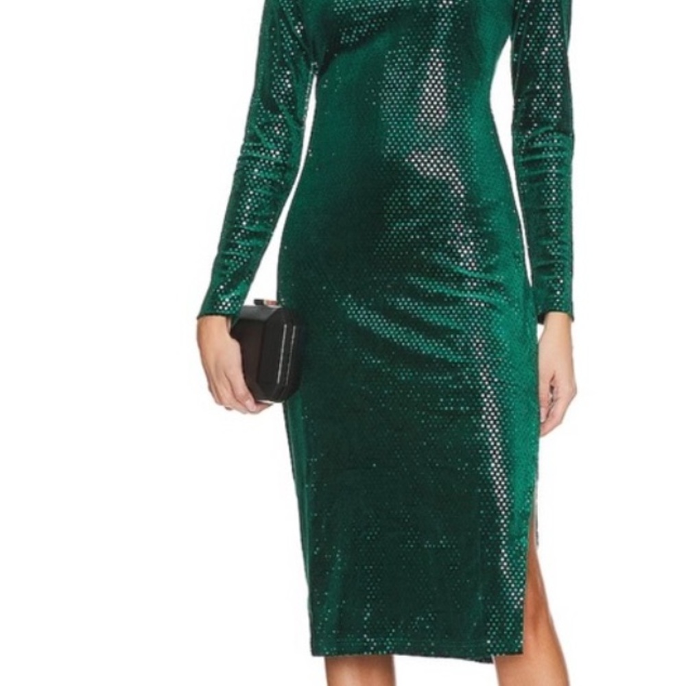 Steve Madden Shimmering Green Long Sleeve Dress